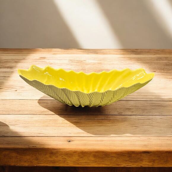 Art Deco Planter-Bowl-Vase-Shawnee Pottery-Mid Century Modern-MCM-Yellow-Fern - Picture 3 of 7